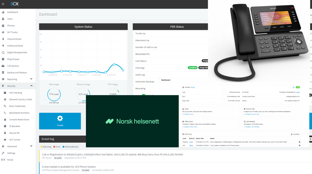 3CX med Snom for Norsk Helsenett
